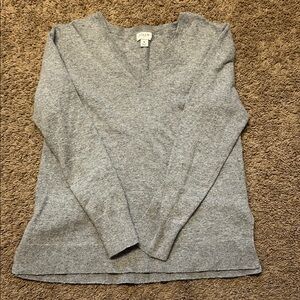 J. Crew Heather Gray V-Neck Pullover